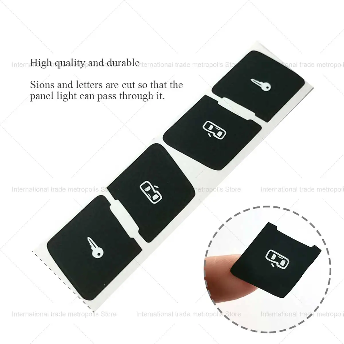 Left+Right Matte Black Car Door Lock Control Switch Button Repair Stickers Decals For Audi A3L Fixed Button Car Stickers New