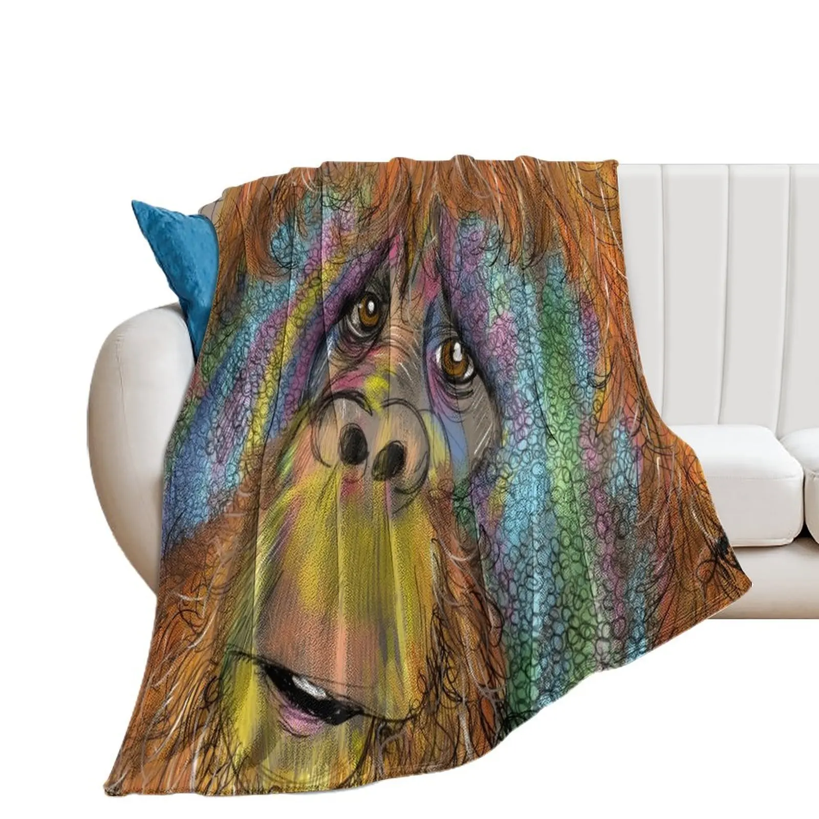 save the Orangutan Throw Blanket Fashion Sofas Heavy Multi-Purpose Blankets