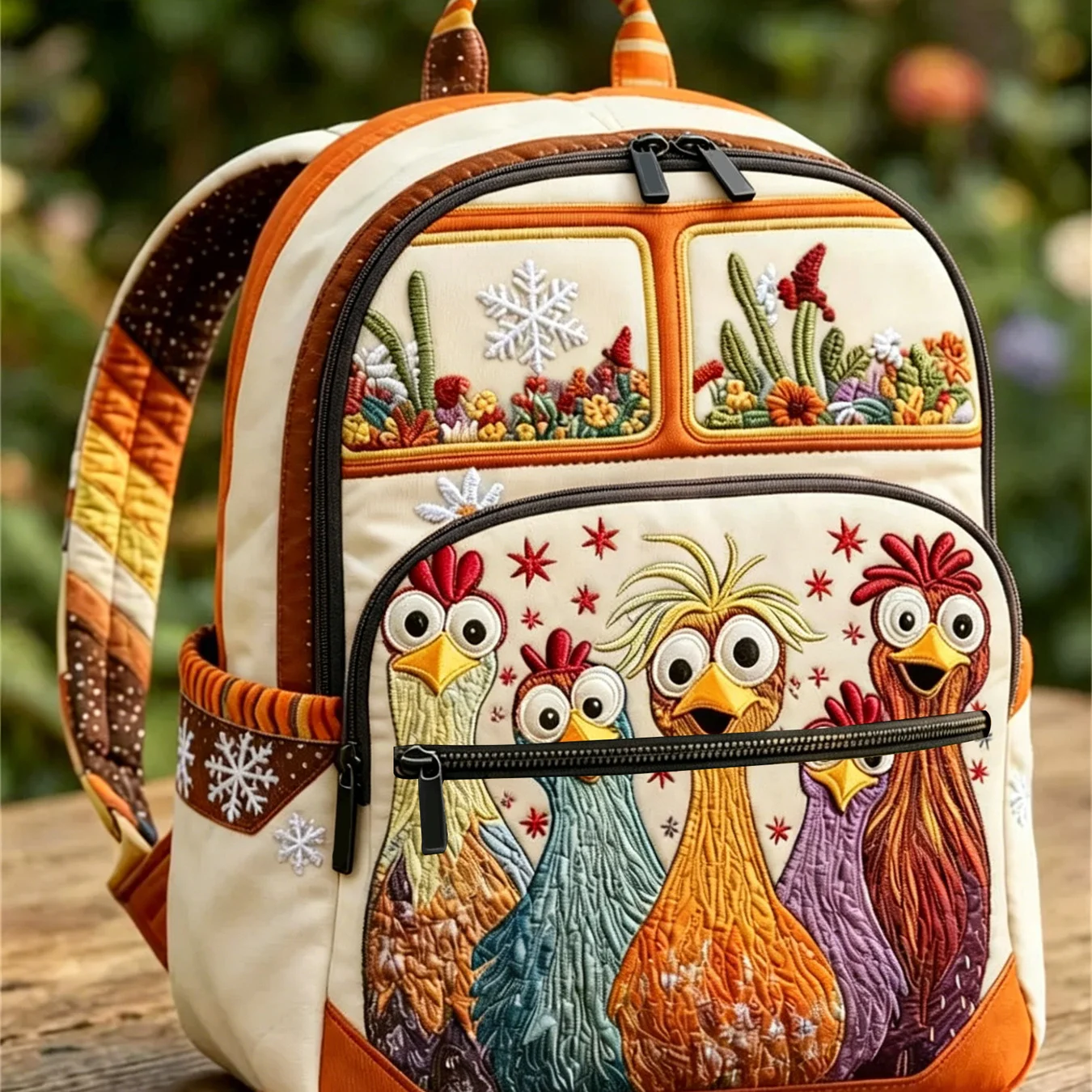 Vintage Quilted Craftsmanship with No Embroidered Patterns, Casual Backpack for Women Men, Fits 15.6 Inch Laptop, Lightweight Da