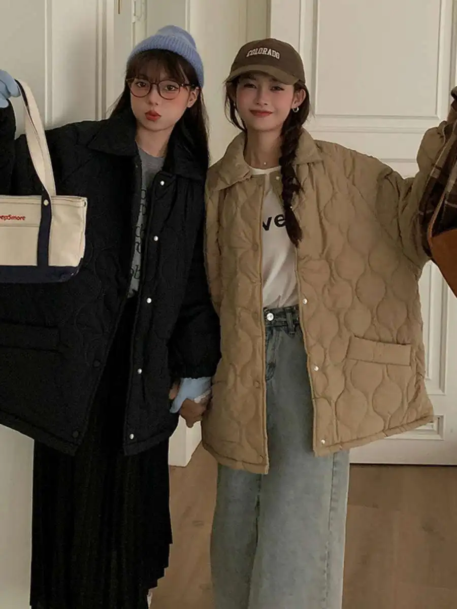 Retro Plaid Cotone Donna Autunno Inverno Nuovo Sle Cappotto di pelliccia di agnello allentato Thiened Pane Sle Versione coreana Cotone Clo