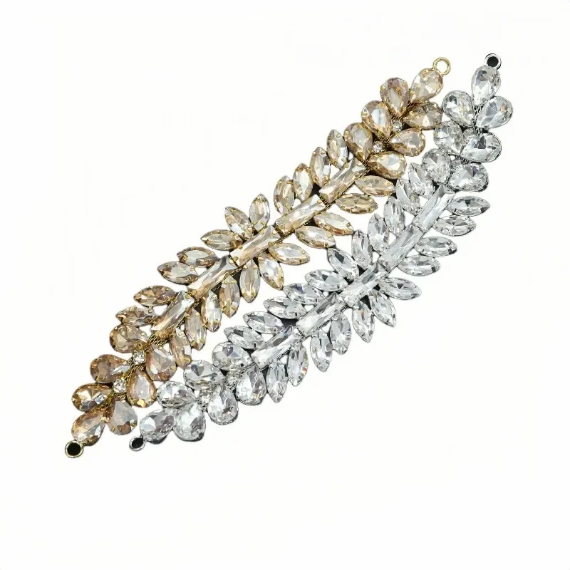 New Fashion Water Diamond Sunflower Crystal Decoration Champagne Gold DIY Shoes, Dresses, Clothing Diamond Chain Accessories