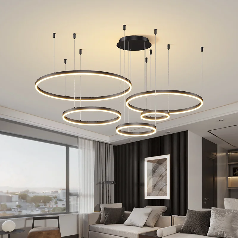 Moderne LED-Anhänger kreisförmige Anhänger Wohnzimmer Schlafzimmer Restaurant Beleuchtung Home Interior Beleuchtung Dekoration Anhänger