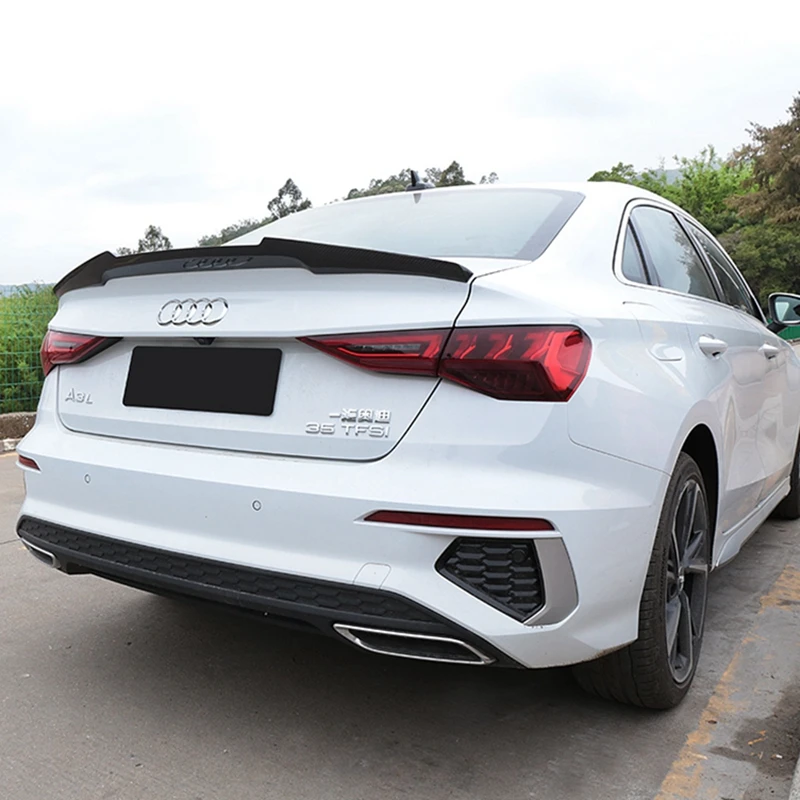

FOR Audi A3 S3 8Y Sedan Spoiler 2021 2022 Real Carbon Fiber Rear Trunk Wing M4 Style Accessories Body Kit