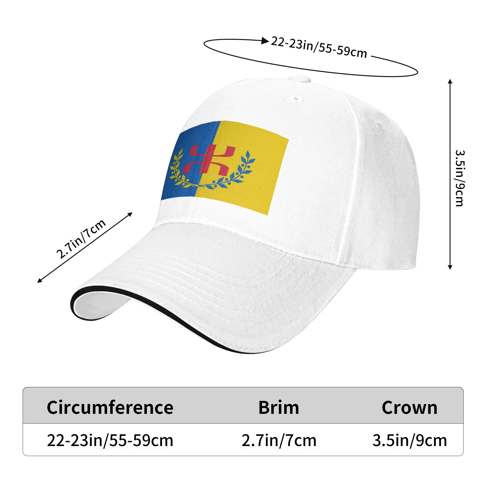 Amazigh Flag Splash Berber Tifinagh Proud Cap Baseball Caps Adjustable Hat Hip Hop Summer Unisex Baseball Hats Customizable