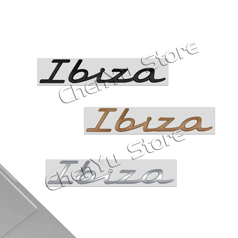 For New Ibiza Letter Emblem MK4 MK5 MK6 6L 6J 3D Decals Sticker Rear Trunk Badge Logo Metal Accessories