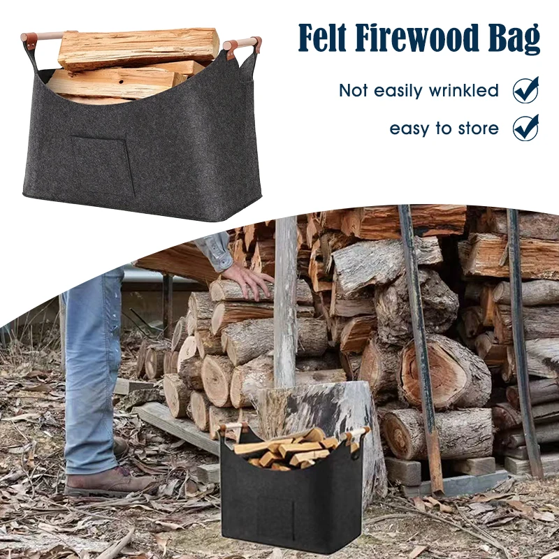 

Extra Large Foldable Storage Basket - Heavy Duty Multi-Purpose Organizer with Reinforced Handles for Firewood, Toys, Laundry