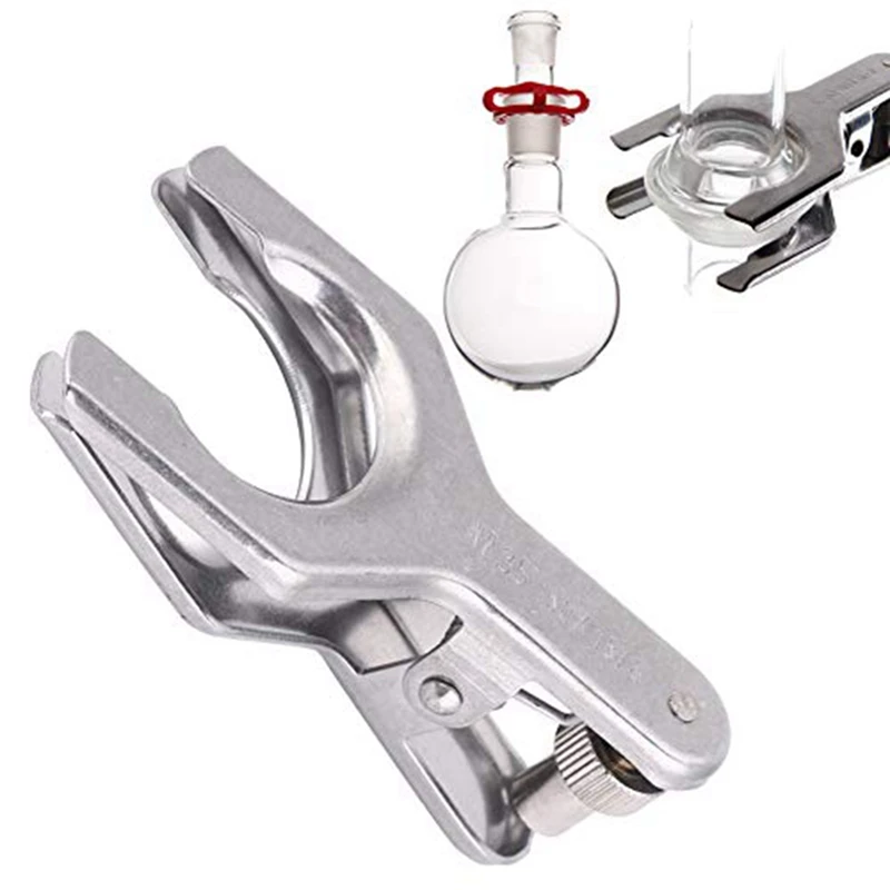 Hot-A39R-6PCS Lab Clamp,สแตนเลสสตีลPinch Clampผู้ถือบีกเกอร์ขวดClampโลหะLab ClampทรงกลมJoint Clamp