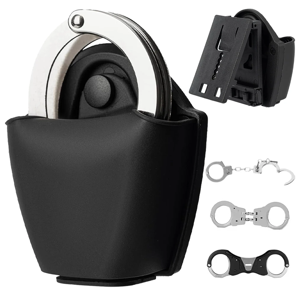 Tactical Molle Handcuff Case Handcuffs Pouch Shackles Holder Case Quick Draw Handcuff Holster Standard Chain Cuffs for Duty Belt