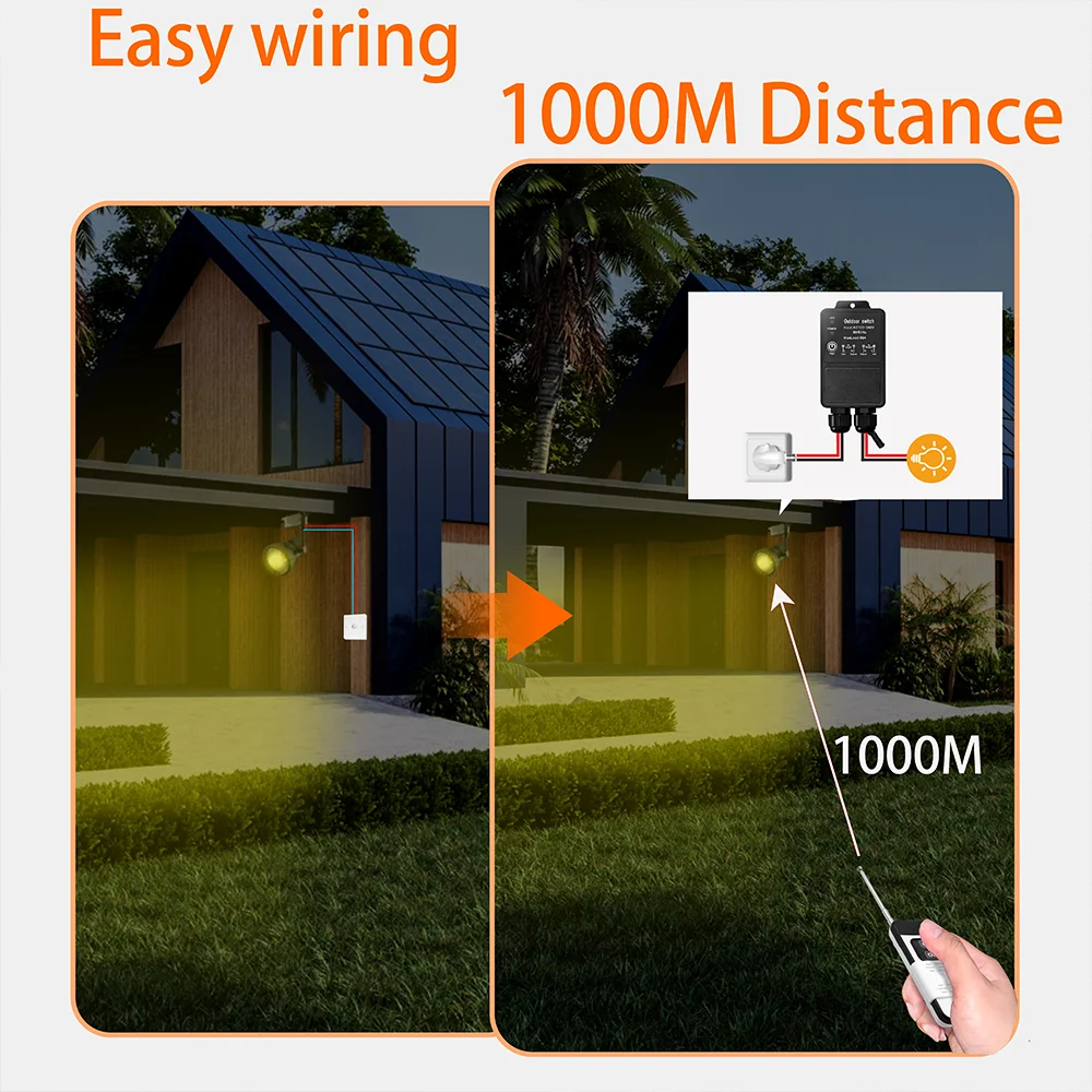 RF 433 Mhz Universal Wireless Remote Control Switch Waterproof Wireless Receiver AC110V 220V 30A Transmitter for Pump Light Fan