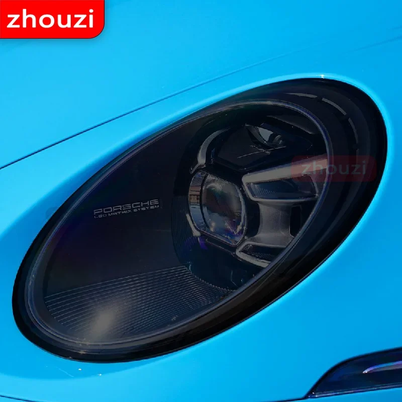 

For Porsche 911 718 Cayenne Panamera Macan Taycan Car Headlight Tint Smoked Black Protective Film TPU Sticker Accessories