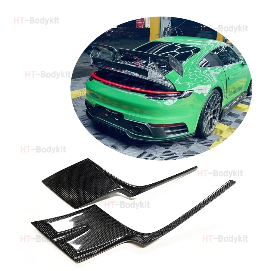 For Porsche Carrera 911 992 2019-2022 Carbon Fiber  Rear Bumper Exhaust Boot Guard Plate Splitter Frame Cover Body kit