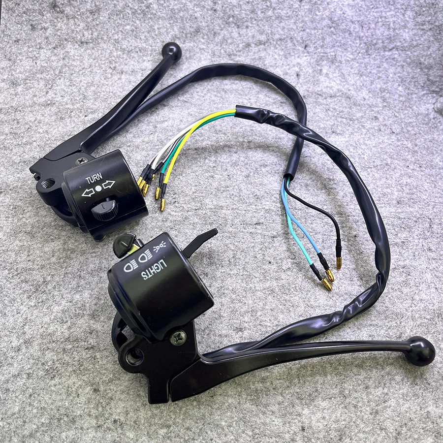 Left Right Alloy Black Motorcycle Handlebar Switch With Brake Clutch Lever Turn Signal Light Button For Suzuki Haojue AX100 A100