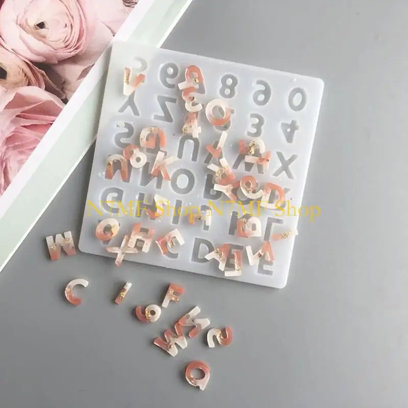 

N7MF DIY Polymer Clay Crafts UV Epoxy Mold Letters Numbers Silicone Mould