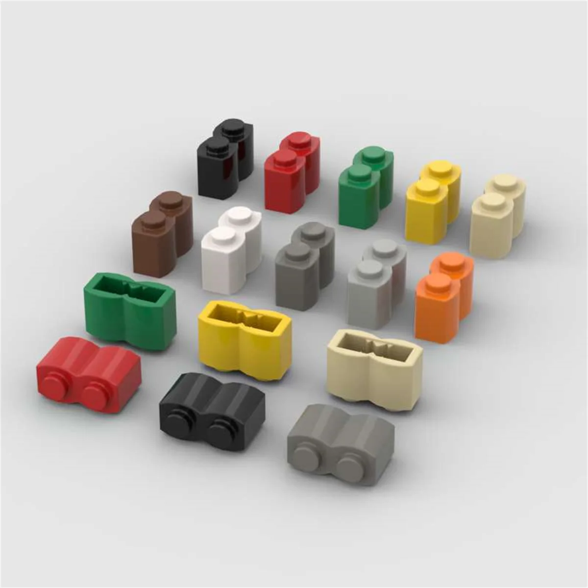 10 Stück Puzzle-Teile 30136 Modifizierte 1x2 Bausteine Set High-Tech mit Holzprofil-Steinen Spielzeug Geschenke