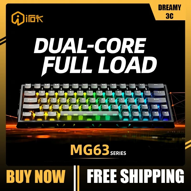 IROK MG63 Wired Mechanical Keyboard Magnetic Switch 8K Polling Rapid Trigger Low Latency Hot Swap RGB Keyboard for Gaming Office