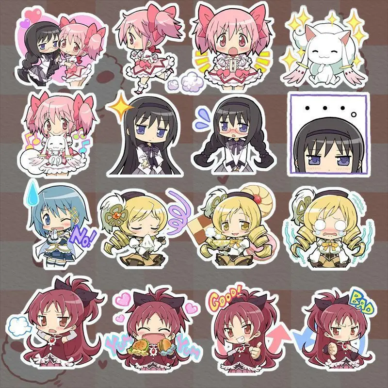 

48PCS Anime Characters Puella Magi Madoka Magica Stickers Laptop Guitar Phone Luggage Waterproof Graffiti Decals