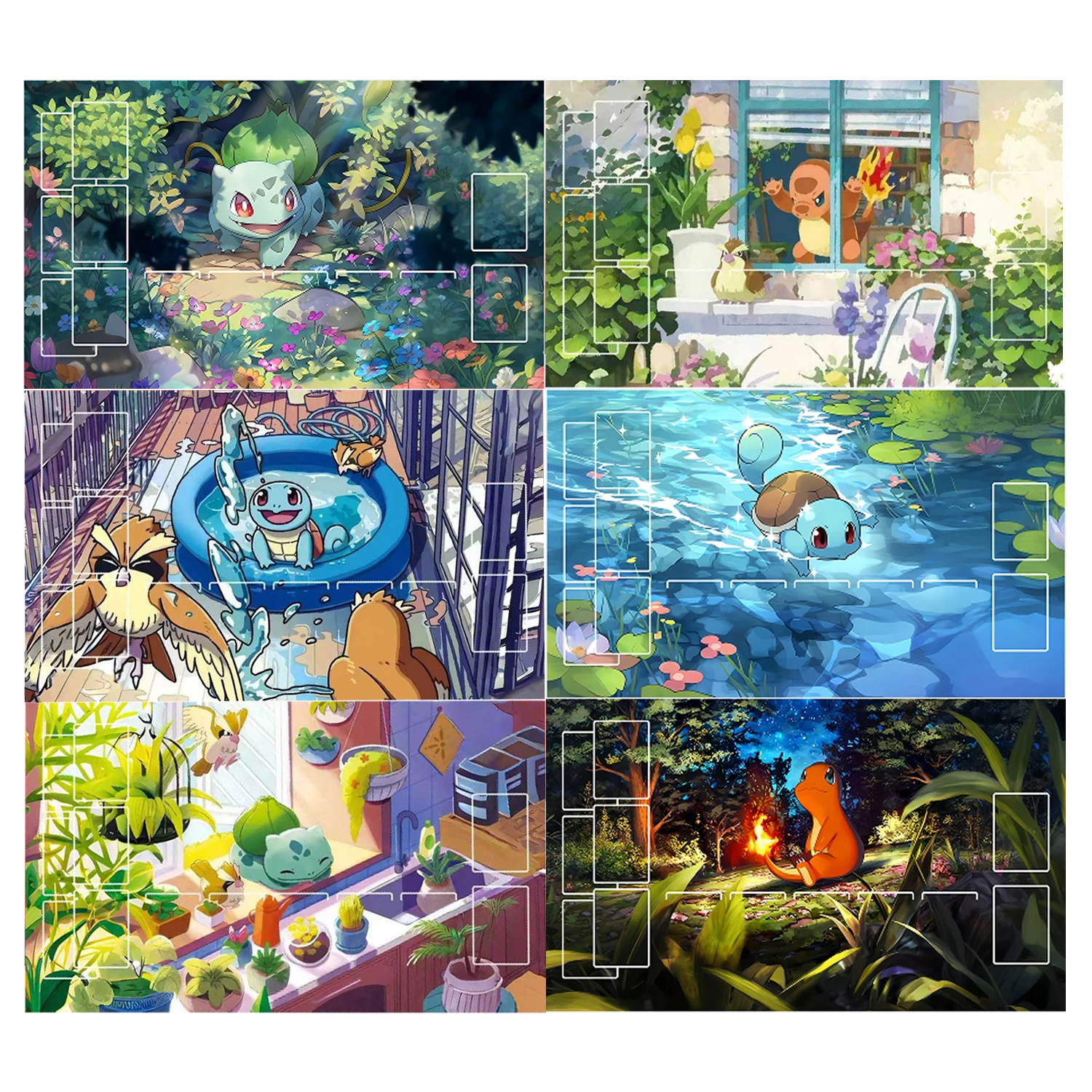 600X350X2Mm Diy Ptcg Charmander Bulbasaur tarjeta estera de batalla Squirtle jugador individual juego de mesa tarjeta Duel placa estera de batalla juguetes de regalo