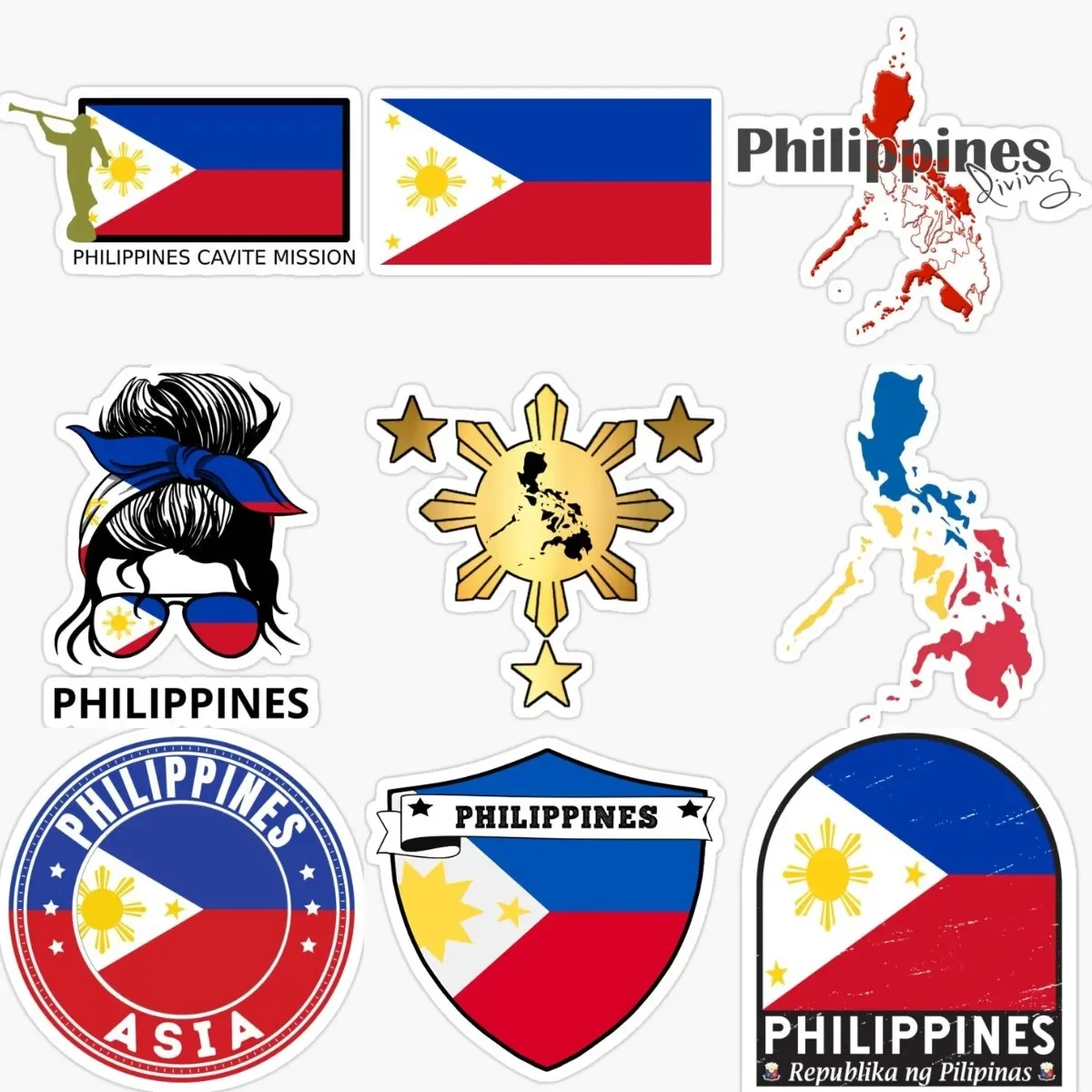 

Creative Philippines Flag Map Sun Sticker for Decorate Motorcycle Car Window Laptop Van Bumper Bicycle Room Decal Accessories