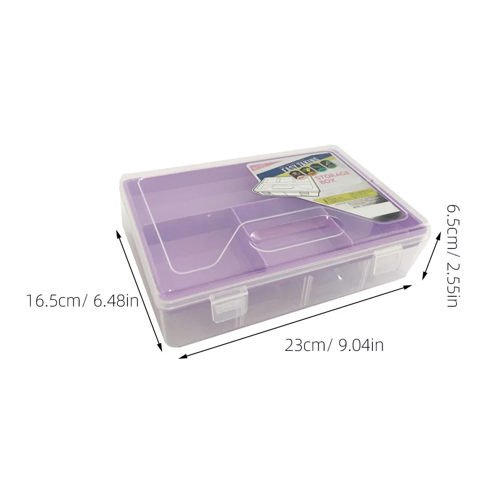 صندوق تخزين القلم متعدد الوظائف ذو الطابقين من البلاستيك الأرجواني سعة كبيرة منظم قرطاسية أداة مكتبية حقيبة حمل