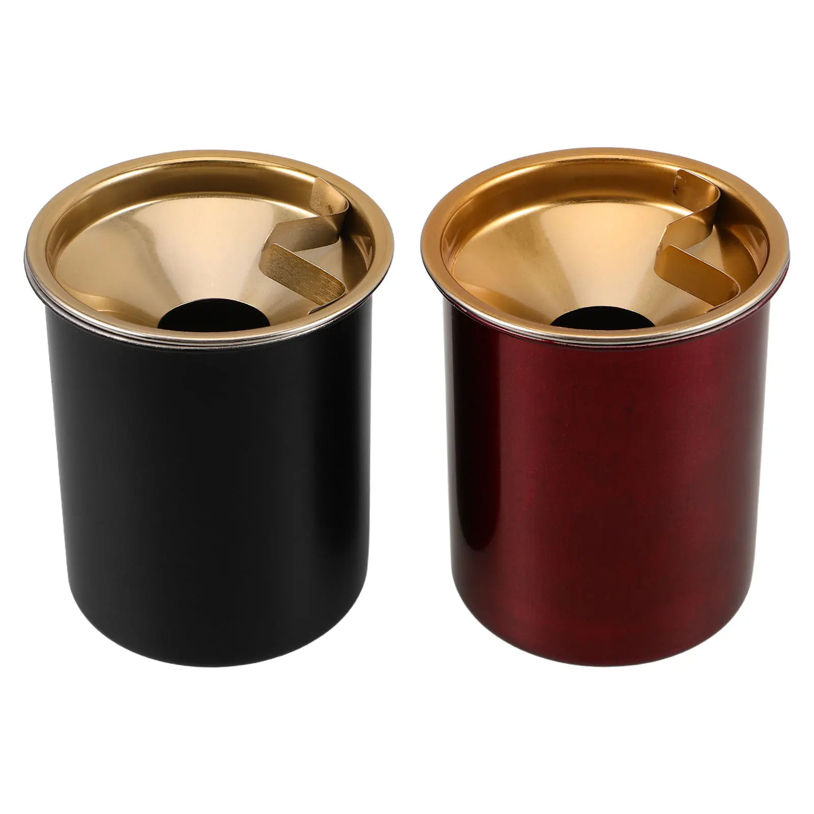 

2 Pcs Ash with Lid Automotive Ashtrays Patio Stainless for Living Room Smokeless Bucket