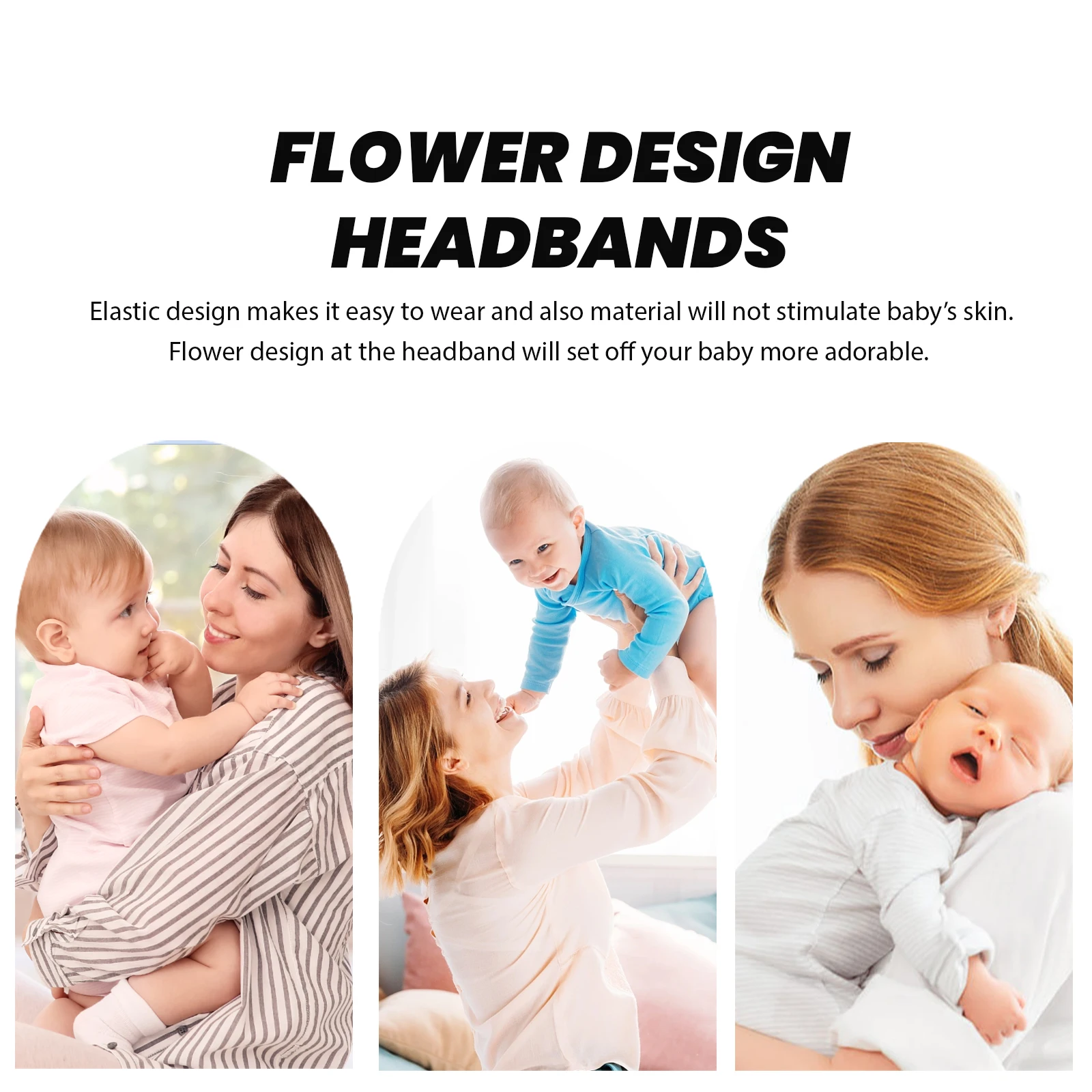 

Flower Headband High Elasticity Skin Friendly Bright Colors Cute Shape Lace Hair Accessories Headdress