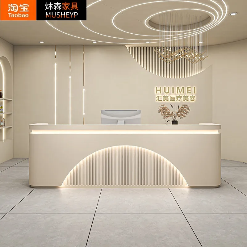 

Beauty salon Bar checkout page Counter Simple modern clothing store Women's clothing store Company reception desk Hair salon