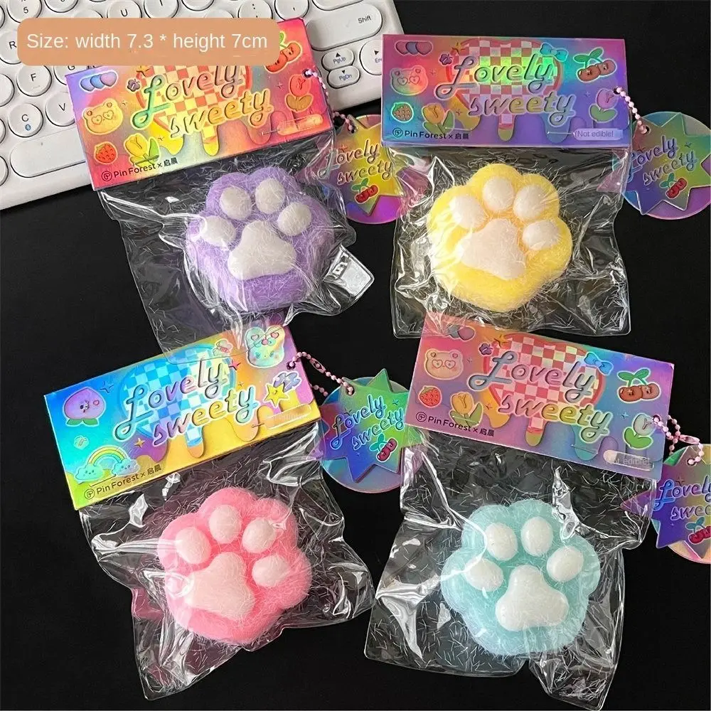 Novelty Toast Cat Paw Slow Rebound Toy Cat\'s Paw Waffle Squeeze Paw Toys Soft Ins Pinch Fidget Toy Toddlers