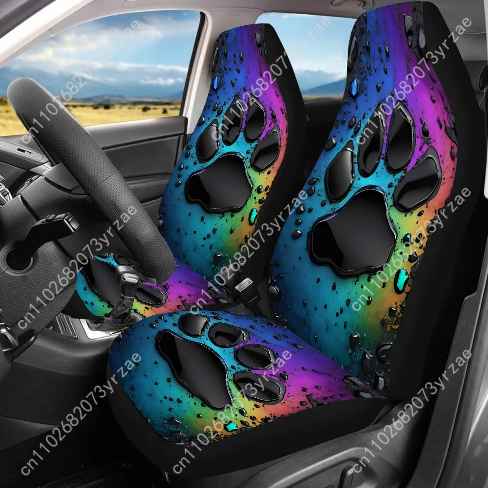 

Dog Paw Car Seat Covers Universal Environmentally Friendly Interior Decorations Comfortable Breathable Car Seat Covers