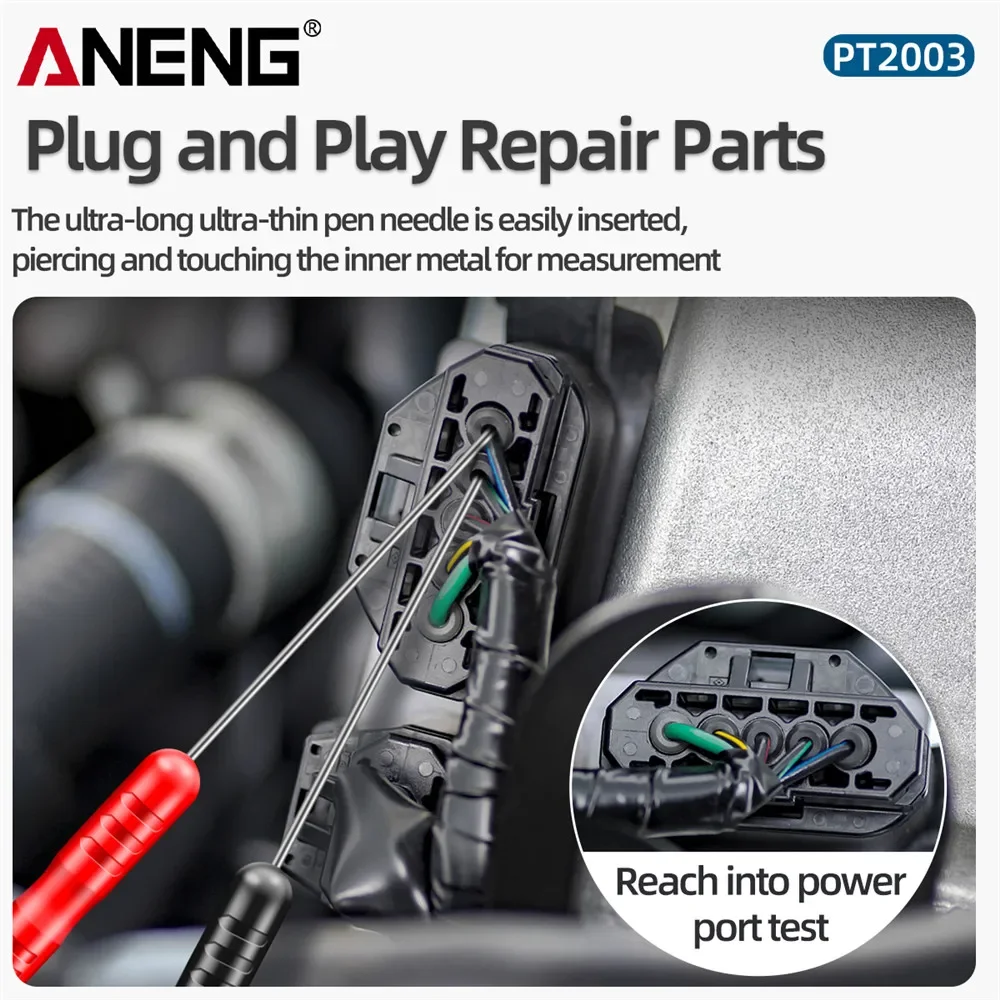 ANENG PT2003 1 Paar Universal-Multimeter-Prüfspitze, Messleitung, Verlängerung, Piercing, Nadelspitze, Sonde, abnehmbares Zubehör