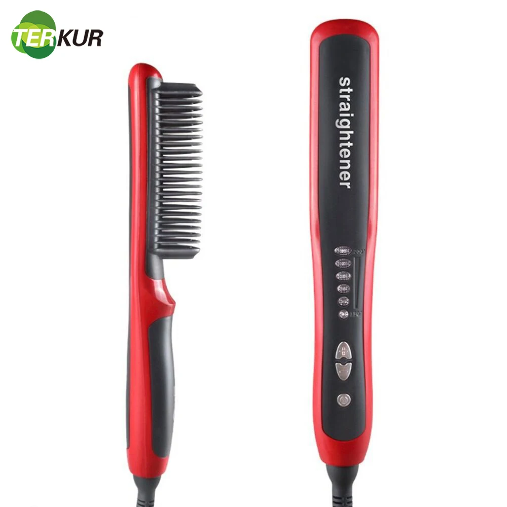 

Hair Straightener Curler Straight Beard Comb PTC Heating Dual-use No Damage Ceramic Electric Brushes dressing Tool