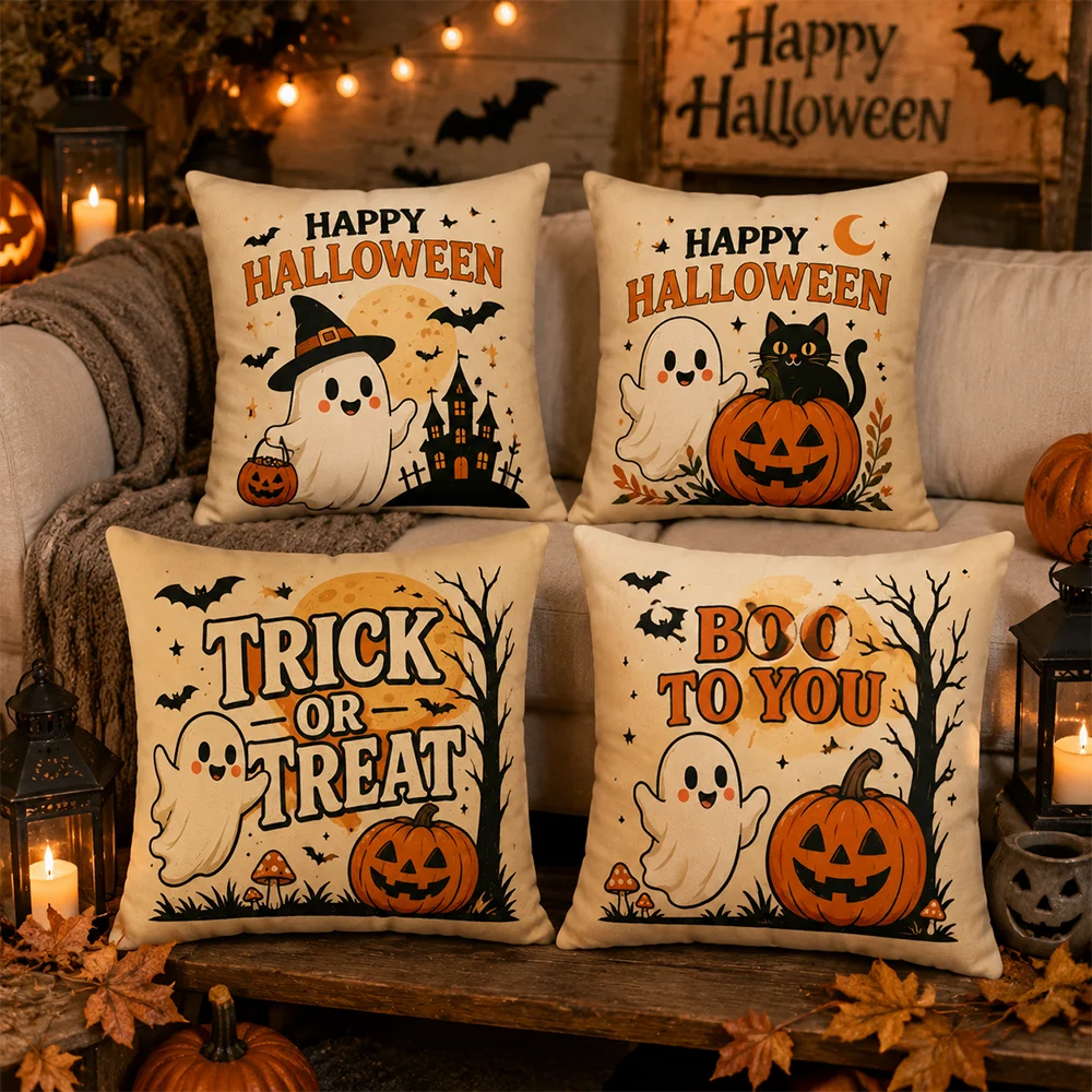 1PC Halloween Pillow Dead Bat Cushion Cover Double sided Printed Autumn Living Room Sofa Bedroom Halloween Gift