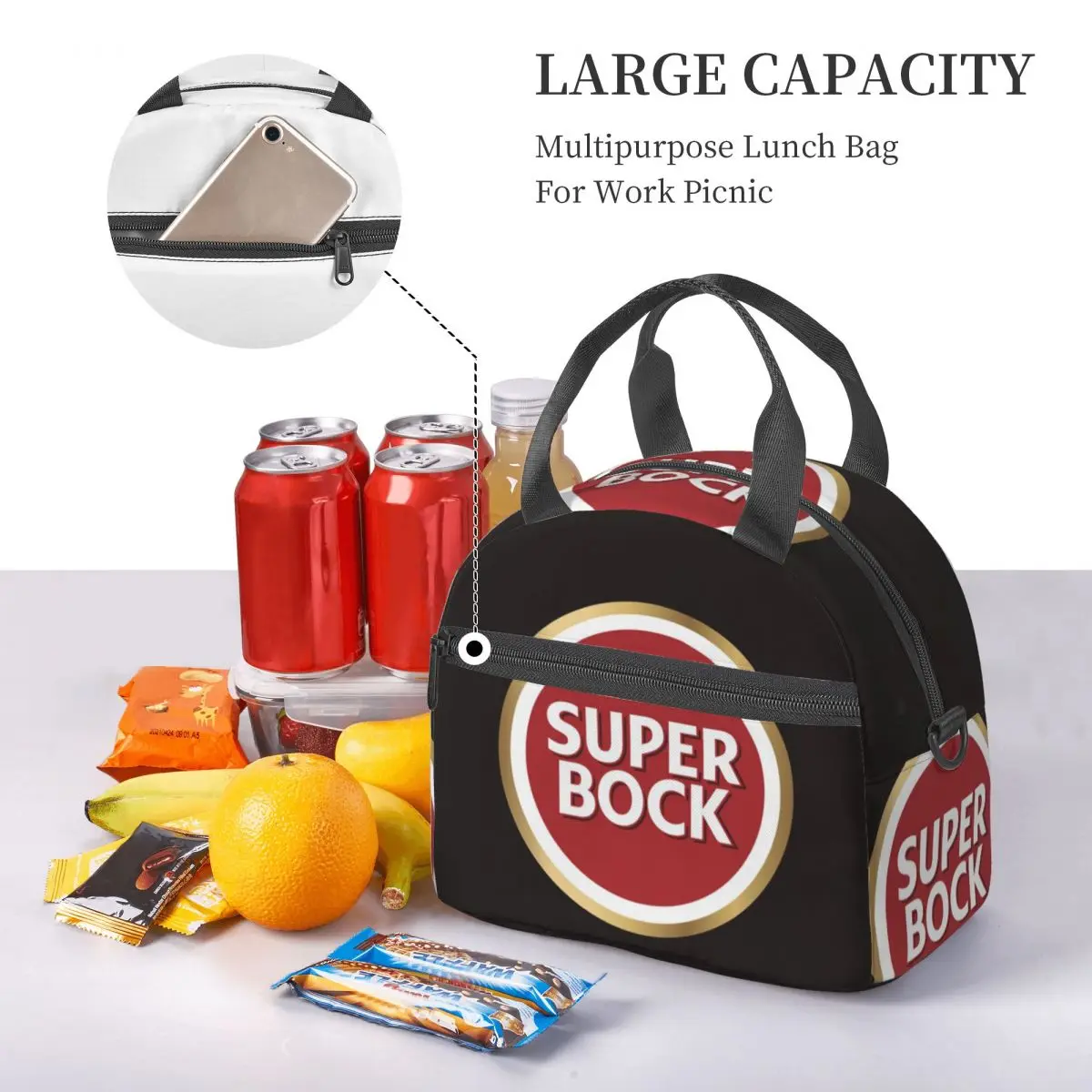 Super Bock Lancheiras Isoladas Bento Box Impermeável Lunch Tote Sacos de Piquenique Saco Térmico para Mulher Trabalho