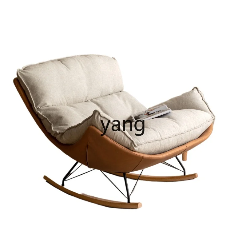 xyy fabric eggshell chair single sofa rocking chair adult recliner lazy sofa