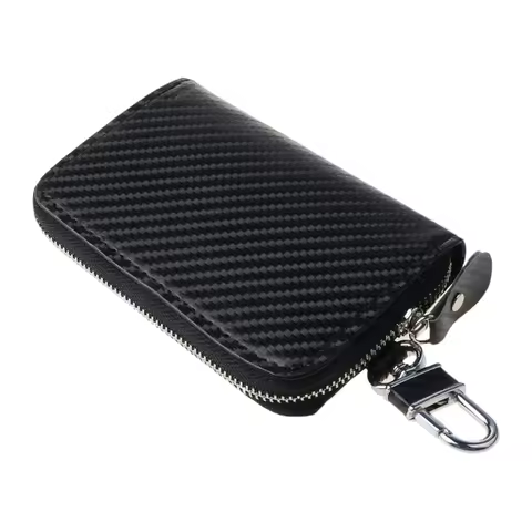 Car Key Signal Blocker Case Faraday Box Anti-Hacking Anti-Theft Key Fob RFID Signal Blocking Bag PU Leather Pouch Case Blocker