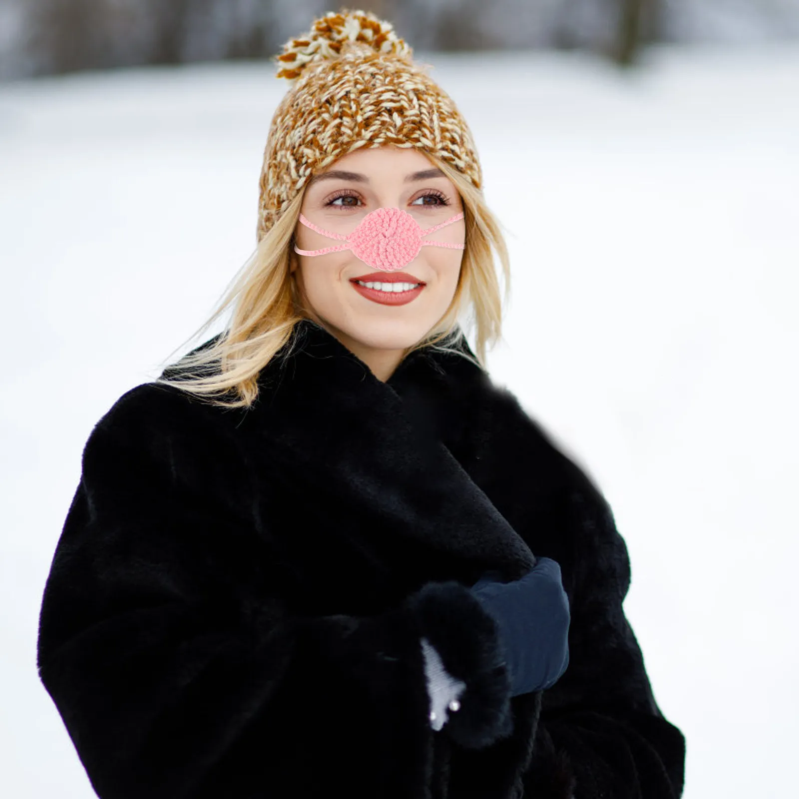 

Nose Warmer Soft Knit Crochet Nose Cover Winter Cold Weather Protector for Women Men Ski Outdoor Activities Shield