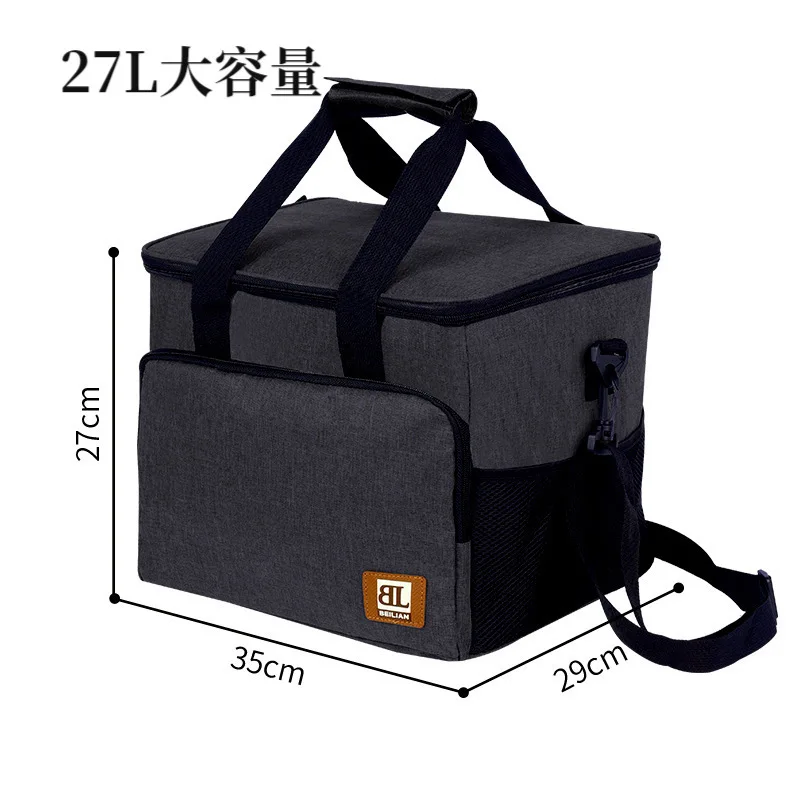 

27L Portable Insulated Bag Outdoor Large Capacity Lunch Box Bag Waterproof Cold Storage Ice