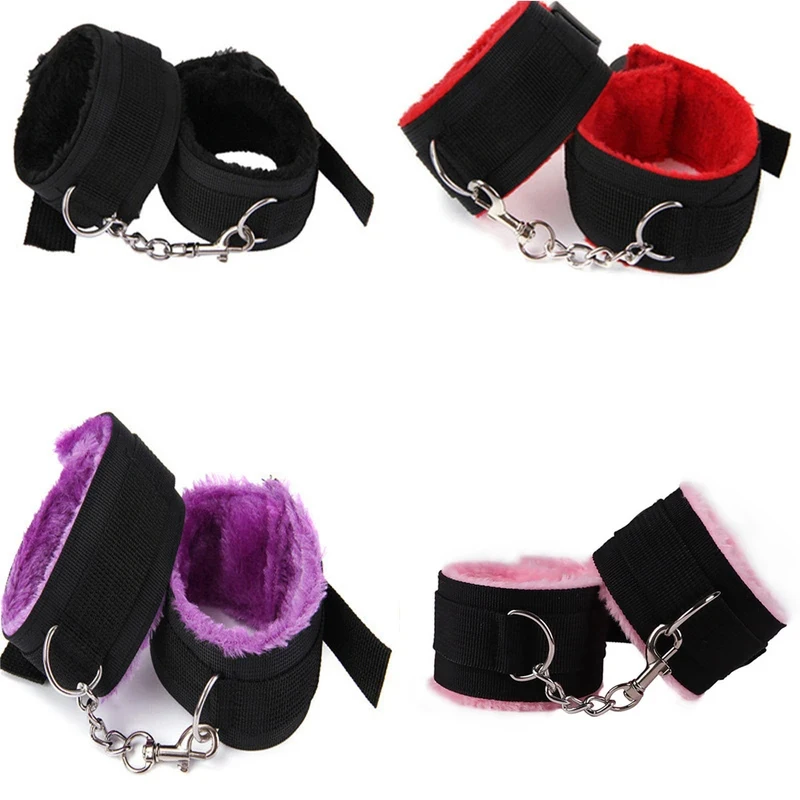 Adjustable Plush Handcuffs & Ankle Cuff Bracelet - Women Cosplay Fetish Adult Game Sexy Toys Accessories