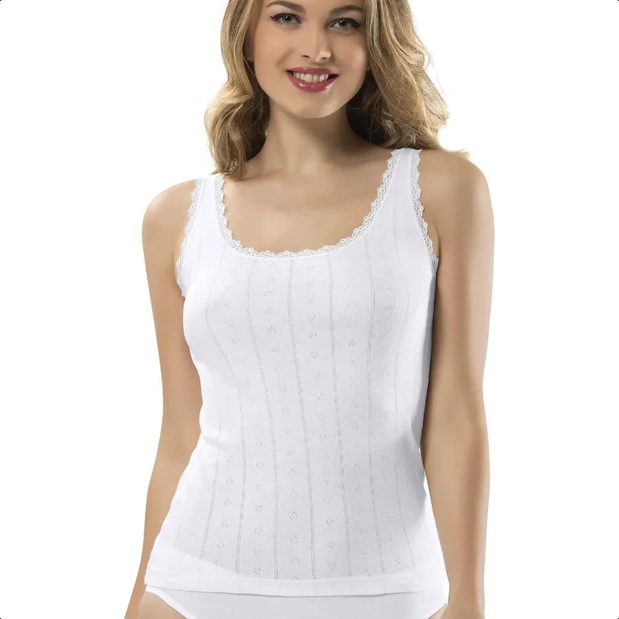 

VAVONNE Camisole for Women All Cotton Airy Soft Comfy Tank Tops Cami Undershirt
