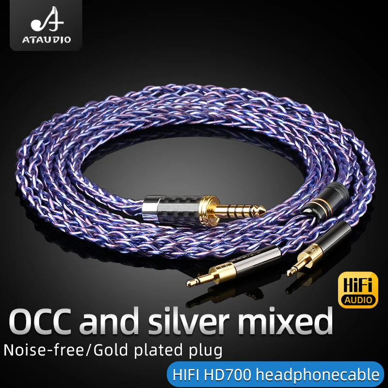ATAUDIOHiFi кабель для наушников 8-жильный OCC серебристый смешанный сердечник HD700 кабель для наушников HD700 Sennheiser HD700 NW ZX300a