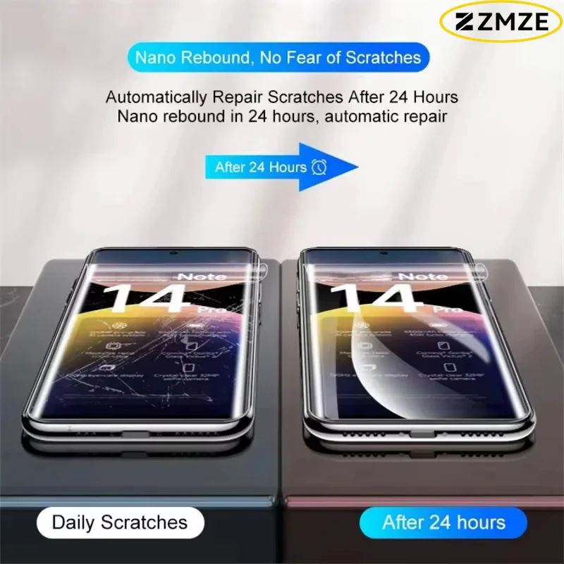 6IN1 Displayschutzfolie für Xiaomi Redmi Note 15 14 11 10 Pro Plus 14S 13 12 Pro Plus Turbo 12S 9T Kratzfeste Hydrogel-Folie – Detail 4