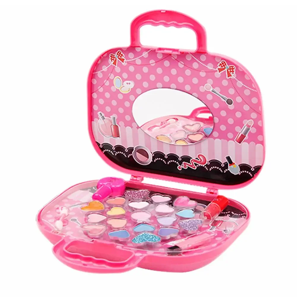 Princess Makeup Cosmetics Box Set Safe Non-toxic Lipstick Nail Polish Girl Play House Toy Birthday Christmas for Children's Gift