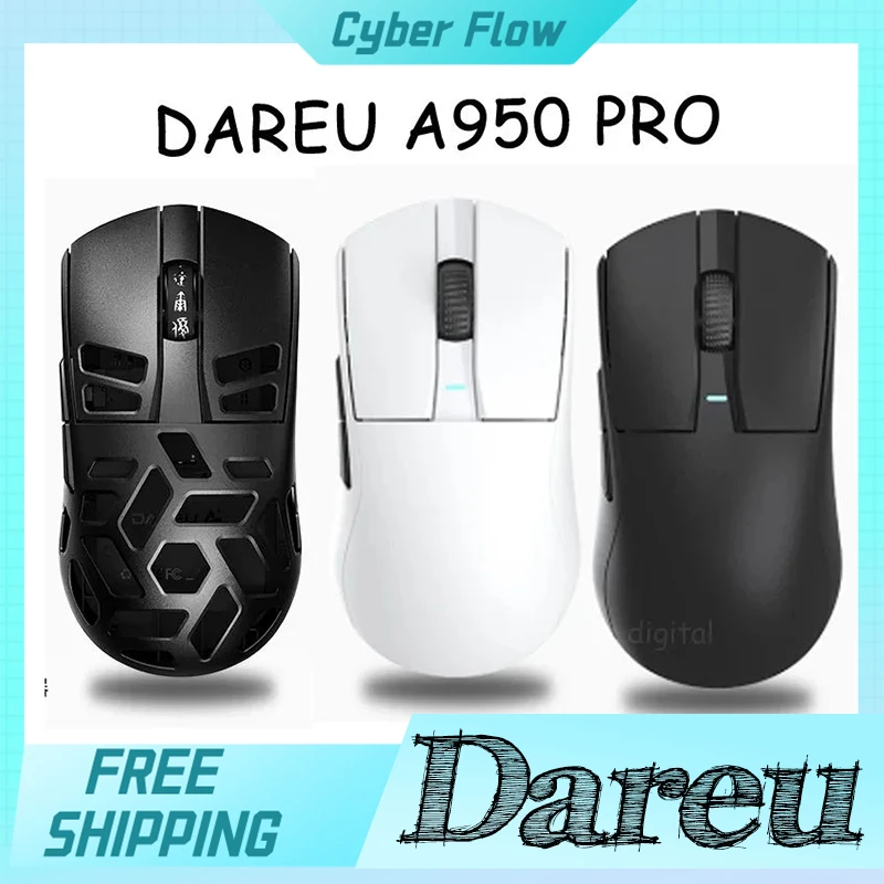 

Dareu A950 Pro 4k Mouse Custom Wireless Bluetooth Paw3395 Portable Tri-Mode Rgb Gaming Mouse For Computer Office Mice Gifts