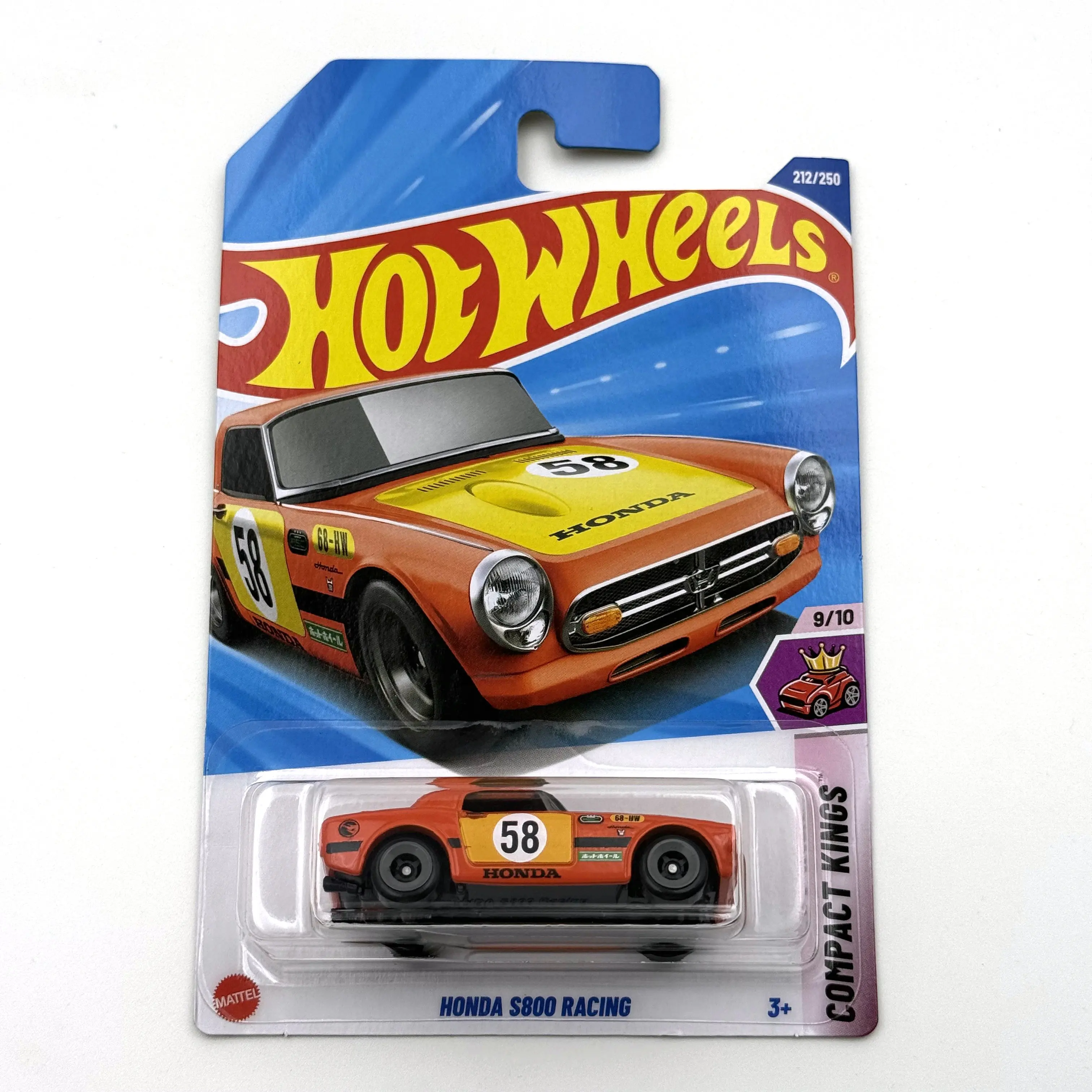 

2025-212 Hot Wheels Cars Honda S800 Racing 1/64 Металлическая литая под давлением модель коллекции игрушечных транспортных средств