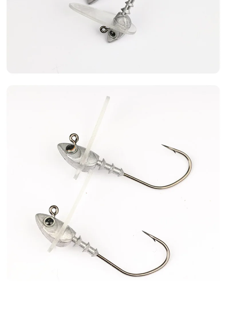 Angeljigkopfhaken mit Tauchbrett 3.5g 5g 7g 10g 14g Sway Swimbait Bassköder Baffle Angelhaken Set 5 Stück SALE – Detail 7