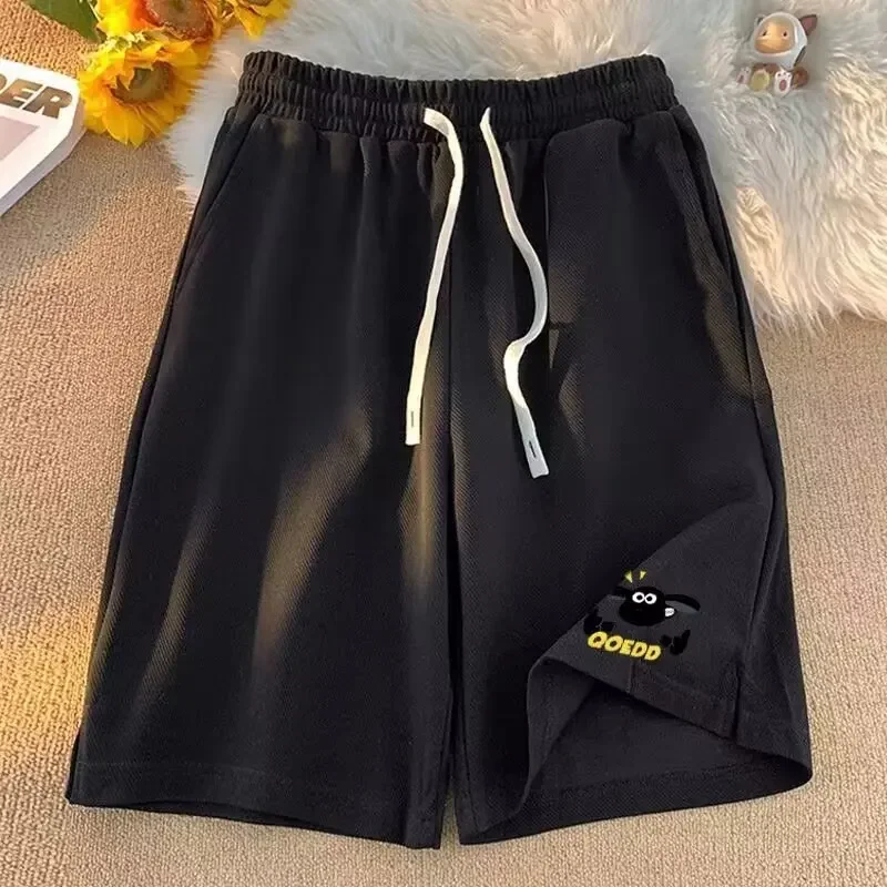 

Pop Ew Summer Cute Cartoon Printed Shorts Women's Large Size Loose Fashion Brand Slim Sports Casual Five Quarter Pants