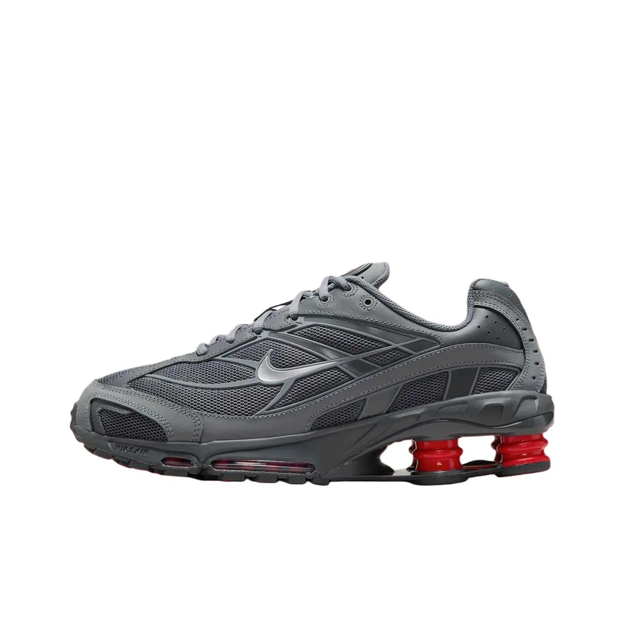 POIZON Nike Shox Ride 2 Tênis de corrida unissex cinza vermelho