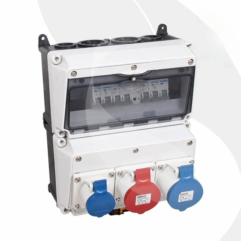 Removable ABS plastic access box with socket 3-loop high-power industrial electrical power box