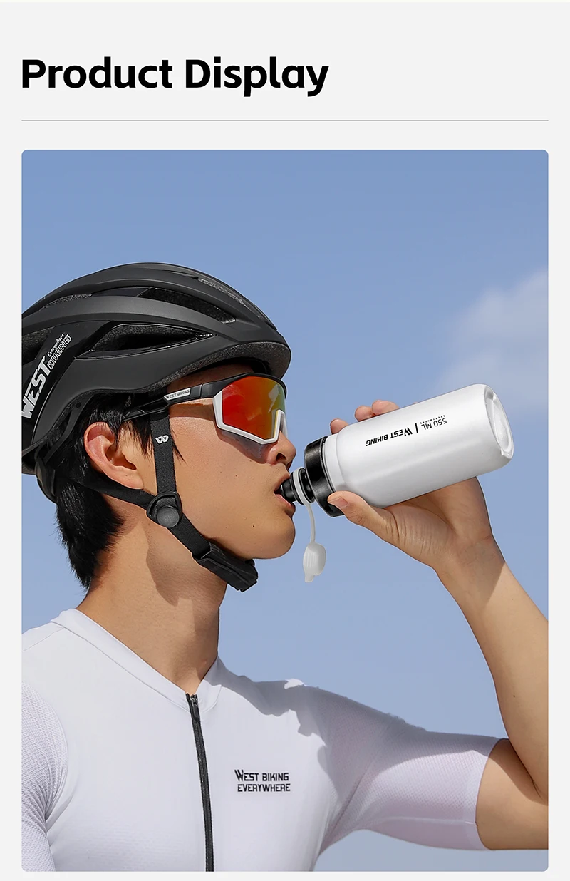 WEST BIKING 550/720ml Quetschbare Fahrrad-Trinkflasche Auslaufsicher BPA-frei Sportflasche für MTB Rennrad Outdoor Pendeln Radfahren – Detail 16