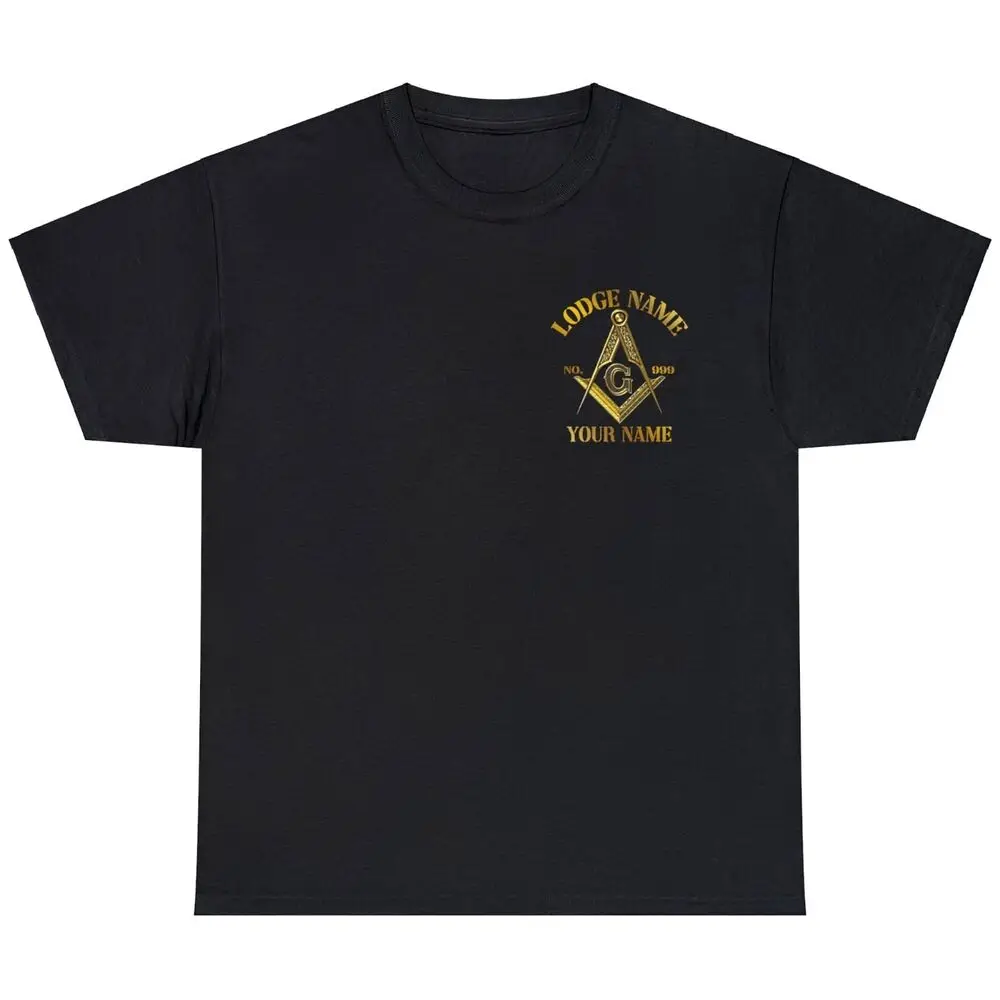 Customize Name Number Lodge Masonic Freemasonary Logo Unisex T Shirt Cotton Luxury brand vintage overd