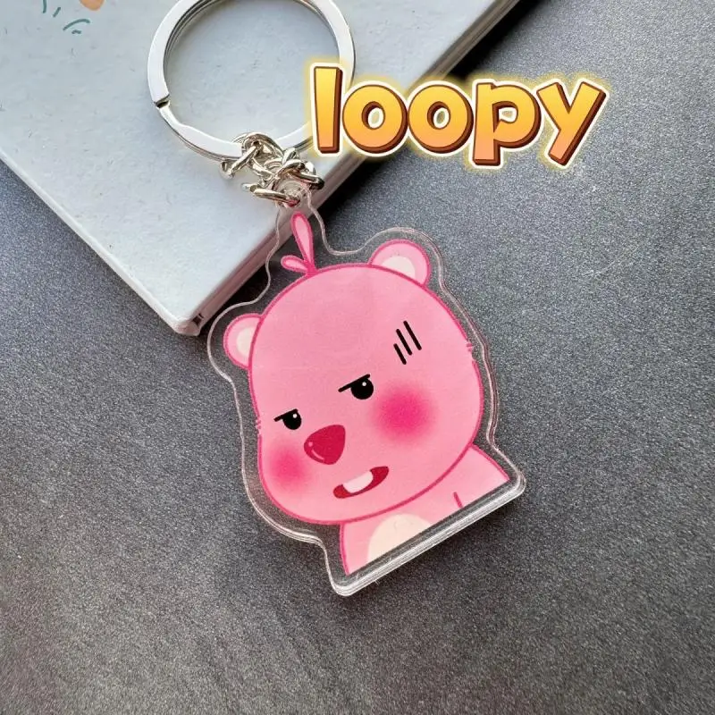 Kawaii Anime Little Beaver Ruby Loopy Key Chain Pendant Cute Cartoon Funny Acrylic Couple Style Funny Pendant Girl Toys